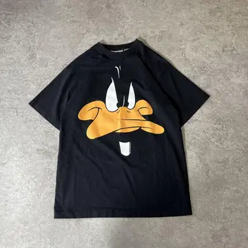 90s Daffy Duck 티셔츠 블랙 호주산 M 사이즈