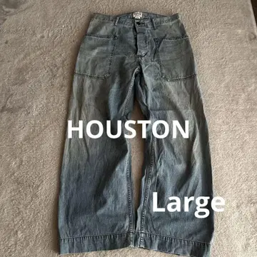 HOUSTON 와이드 레그 데님 세일러 팬츠 L 사이즈 빅 루즈 Y2K