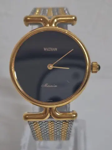 WALTHAM 월쌈 맥시멈 라운드 남성용 손목시계 수동 와인딩 골드