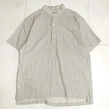 라르디니 LARDINI 올 패턴 반팔 밴드 카라 셔츠 캐주얼