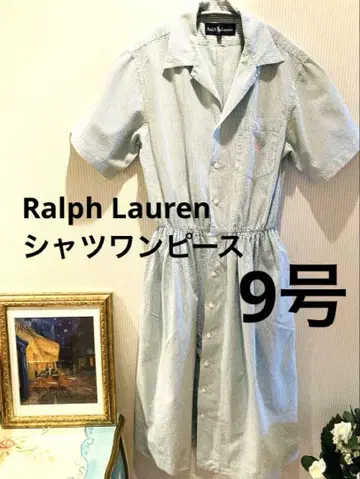 Ralph Lauren 면 100% 셔츠 원피스 반팔 랄프 로렌