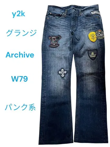 Y2K 데님 청바지 W79 펑크 플레어 그런지 Archive 00