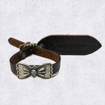 STEVENSON OVERALL CO. 가죽 뱅글 터콰이즈 네이비