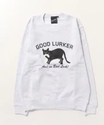 GOOD LURKER 검은 고양이 디자인 맨투맨 X-LARGE