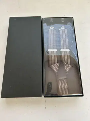 P690 미사용품 브라운 스트라이프 서스펜더 벨트