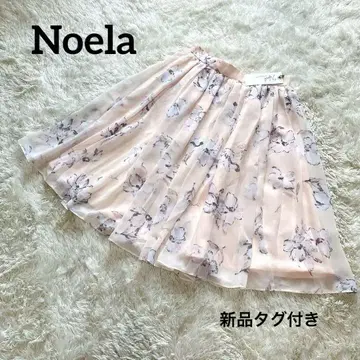 꽃무늬 플레어 스커트 핑크 노엘라 M 시어