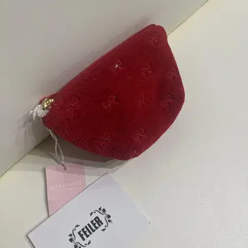 LOVERARY 페이러 빨간색 리본 무늬 파우치 완판템