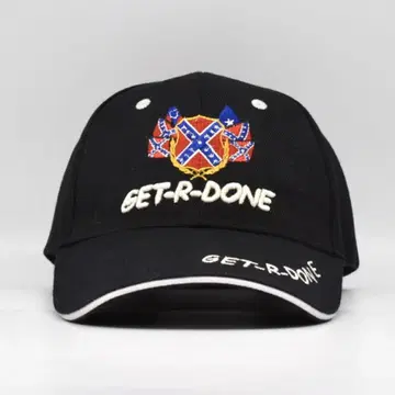 GET R DONE 엠블럼 로고 자수 캡 구제 의류 블랙 아크릴