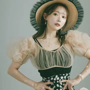 레이어드 얇은 명주 그물 세트 상의
