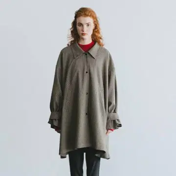 24AW 정가 약 3만 엔 WHYTO 화이트 텐트 라인 코트 네이비