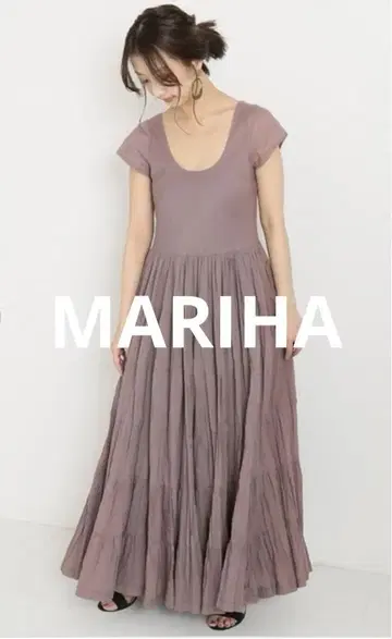새상품급 MARIHA 초원의 무지개 드레스 티어드 롱 원피스