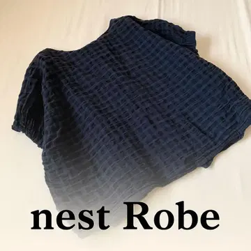 네스트로브 [nest Robe] 린넨 코튼 체크 2WAY 블라우스