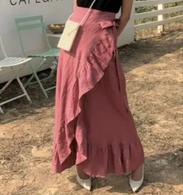 거의 미사용 birthdaybash 프릴 롱 스커트