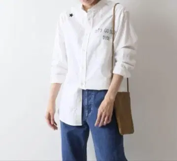 프레임워크 지 에디터 자수 화이트 셔츠