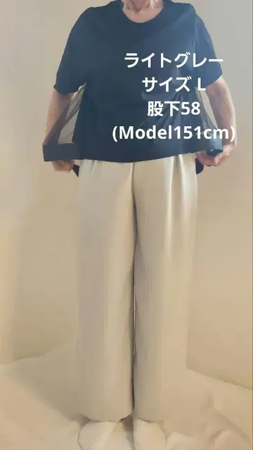 N-line 와이드 팬츠 1087 라이트 그레이 Size L