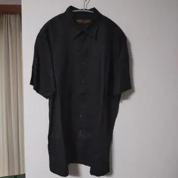 Perry Ellis 반팔 린넨 셔츠 블랙 XL
