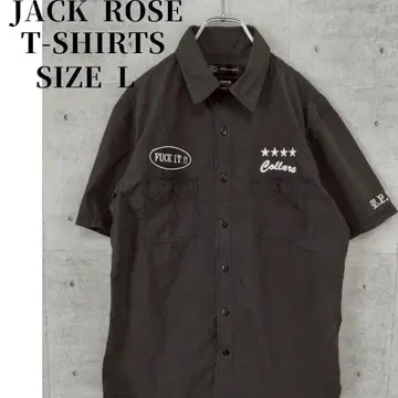 JACK ROSE 반팔 셔츠 스컬 자수 로고 블랙 L