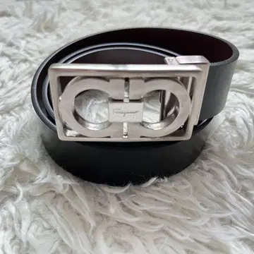 새상품급 페라가모 더블 간치니 리버서블 벨트 블랙 브라운 실버 금장 장식