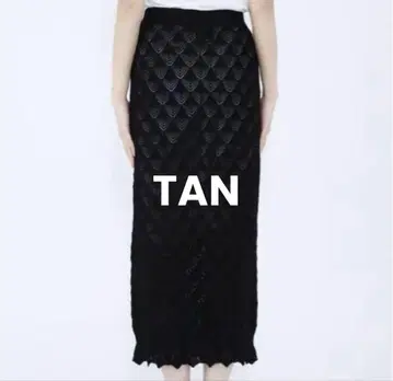 TAN 탄 시스루 니트 타이트 스커트 블랙
