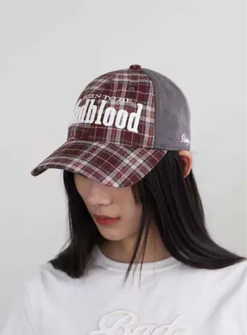 Badblood 체크 무늬 캡 남녀 공용