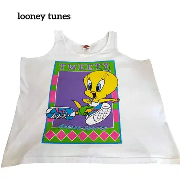 구제 의류 루니 튠즈 탱크탑 트위티 워너 90s