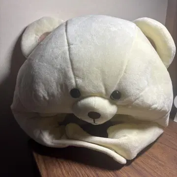하우스텐보스 곰 얼굴 모자 크림색
