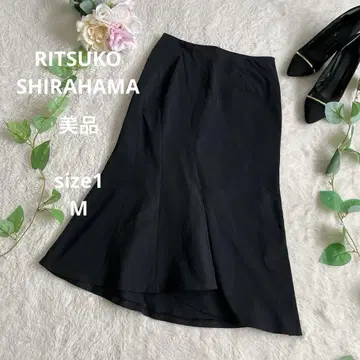 RITSUKO SHIRAHAMA 머메이드 종아리 기장 스커트 M 블랙