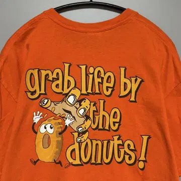 도넛 도넛 donuts 티셔츠 오렌지 반팔 티셔츠 길단