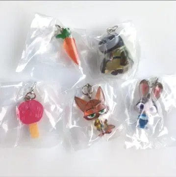 주토피아 메지루시 액세서리 닉 주디 아이스 캔디 5종 세트