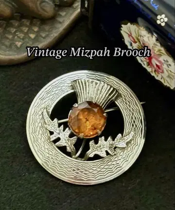 빈티지 미즈파 Mizpah 아자미 로듐 코팅 브로치