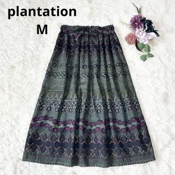 플랜테이션 plantation 코튼 린넨 롱 스커트 에스닉