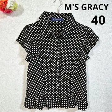 M'S GRACY 도트 무늬 반팔 셔츠 40