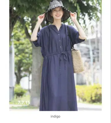 어반 리서치 로쏘 하프 슬리브 데님 원피스