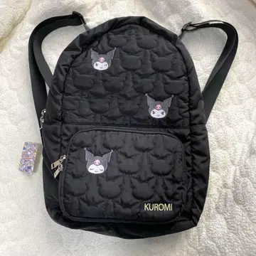 KUROMI 블랙 백팩 퀼팅