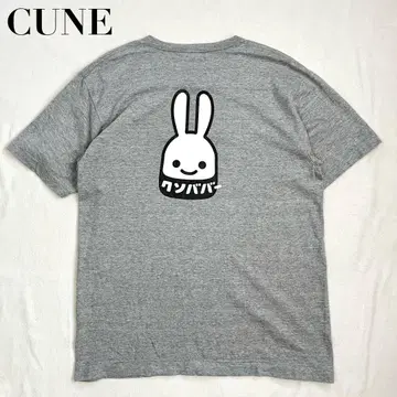 CUNE 큔 티셔츠 L 그레이 쿠소바 백 프린트