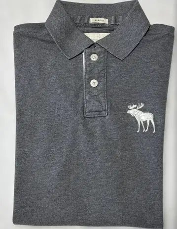 abecrombie & fitch/아바클로 사슴 자수 피케 셔츠