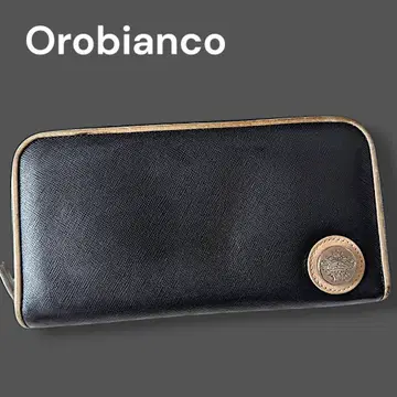 Orobianco 오로비안코 장지갑 라운드 지퍼 블랙 가죽
