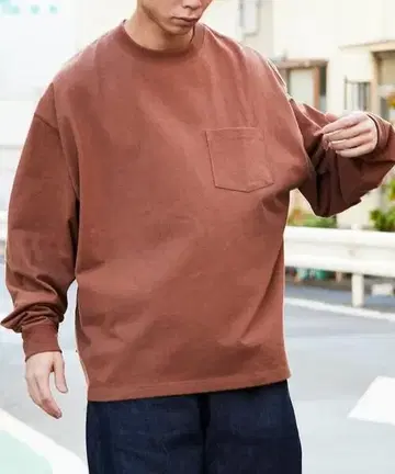 프릭스스토어 M 롱 T 남성용 헤비 웨이트 빅 실루엣 티셔츠
