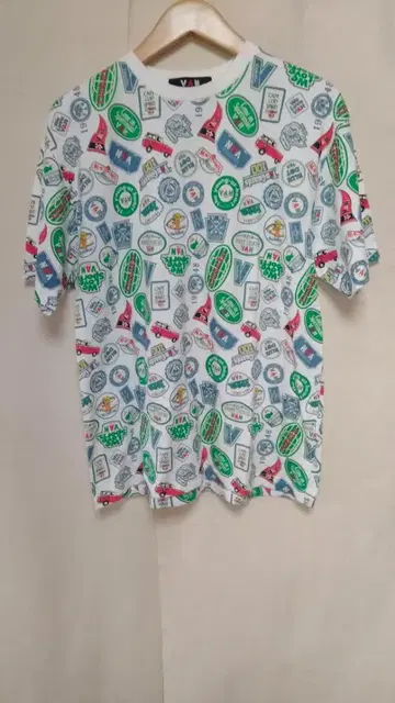 VAN JACKET 반 자켓 올 패턴 프린트 티셔츠 정품 사이즈 L