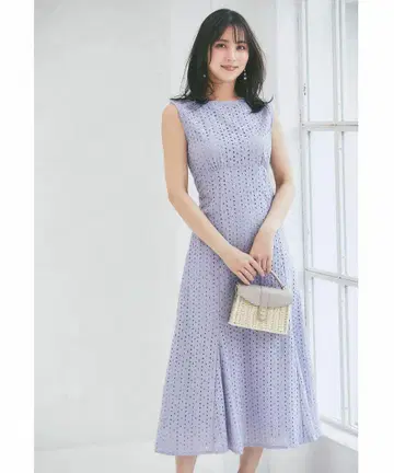 백 레이스업 코튼 레이스 머메이드 원피스