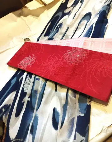 유카타와 오비 주름이 생기지 않는 세탁 가능한 유카타