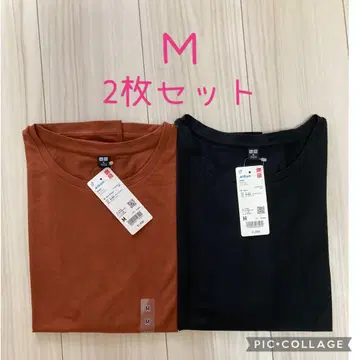 에어리즘 드레이프 T M 미사용 새상품 블랙 브라운 세트 유니클로