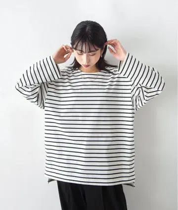 Chillfar 라벨 보더 롱 T