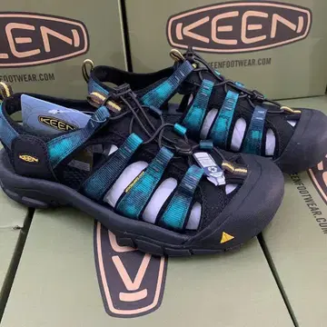 KEEN 25cm 스포츠 샌들 블랙/터콰이즈