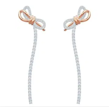 SWAROVSKI Lifelong Bow 리본 드롭 귀걸이