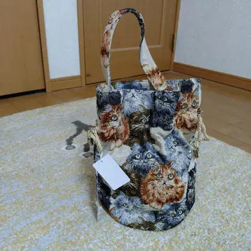 고양이 패턴 패브릭 소재 핸드백 숄더백 mmts 새상품