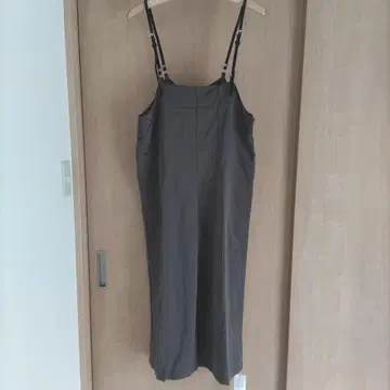 라지엠 에코 가죽 서스펜더 살로펫 와이드 팬츠 L 그레이 택 포함