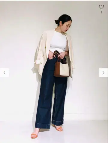 PLST 플라스테 하이 라이즈 와이드 청바지