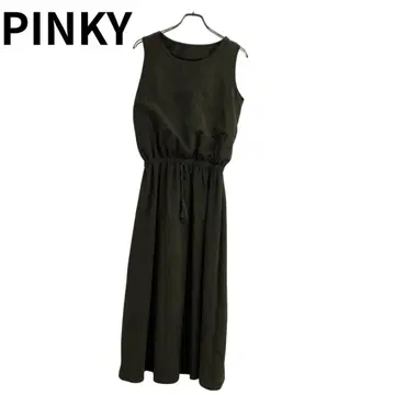 PINKY 슬리브리스 롱 원피스 올리브
