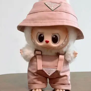 라부부(Labubu) 17cm용 핑크 모자 & 살로펫 2개 세트 새상품